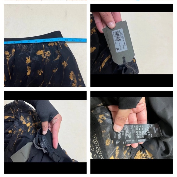 NWT All Saints size 4 black/gold asymmetrical skirt - Picture 4 of 9